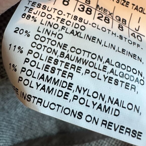 MaxMara Short Sleeve Grey Blazer Jacket Top Belt Linen Cotton Size 6 Womens NWOT - Picture 13 of 13